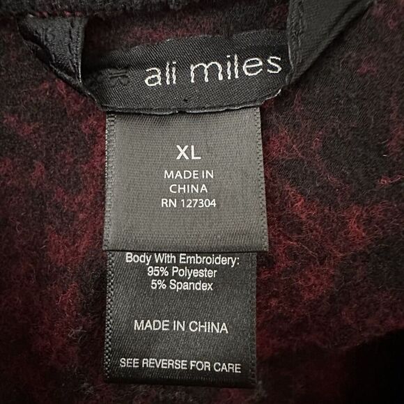 Ali Miles Womens Cowl Neck Sweater Top Size XL Artsy Art To Wear Yarn Details - Picture 7 of 8